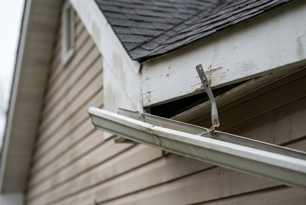 Gutter pulling away from fascia